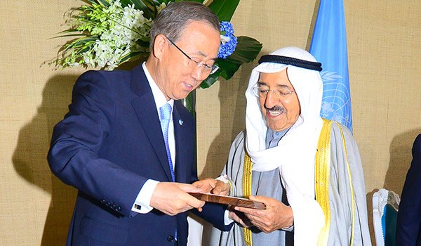 Ban Ki-moon presented His Highness the Amir of the State of Kuwait, Sheikh Sabah Al Ahmad Al Jaber Al Sabah
