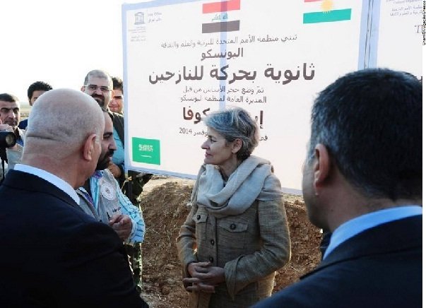 Irina Bokova no Kurdistão iraquiano, em novembro de 2014